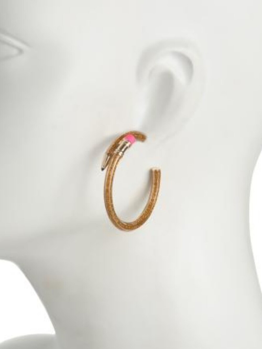 BETSEY JOHNSON ✏️ Hoop Earrings with Pink Eraser